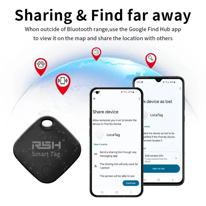 Traceur GPS de sécurité RSH pour voiture, localisateur anti-perte avec application Google's Find Hub, pour Android 9.0 et plus, occasions quotidiennes et spéciales