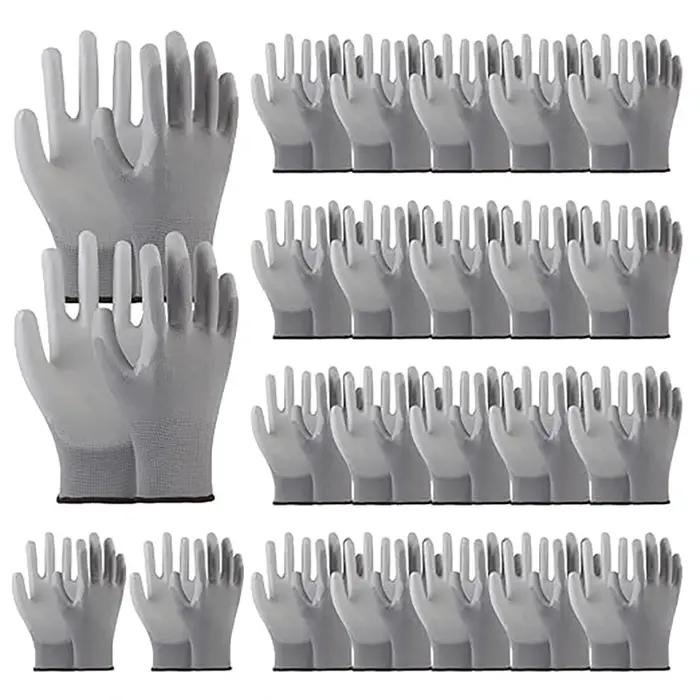 Gants de travail enduits de PU Palm | Résistant à l'huile pour la construction et les machines | Jardinage anti-crevaison