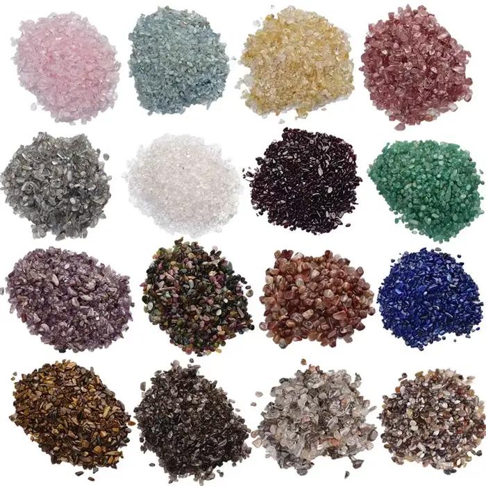Pierres naturelles, cristaux de gravier, puce de minerai de Quartz, minéraux, guérison Reiki, Agates