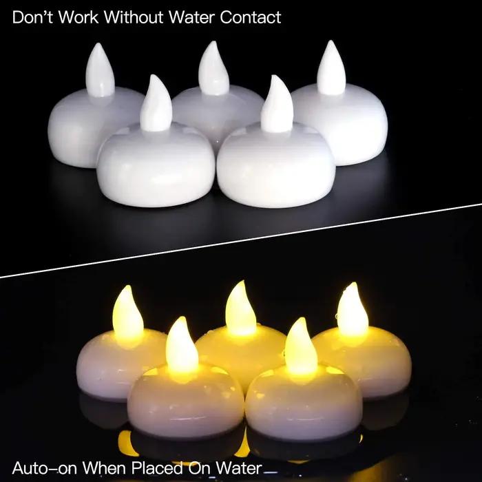 2-48 pièces bougie chauffe-plat LED flottante Flicke bougie LED électronique alimentée par batterie