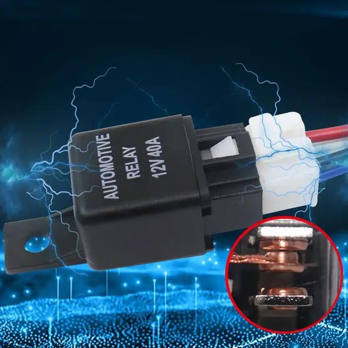 Relais automobile étanche 12V 24V 4pin 40A, avec Terminal en cuivre noir et rouge, avec prise de relais