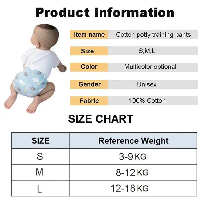 Couches-Culottes Réutilisables Pour Bébé En Coton Multicolore Taille S, M, L Apprendre La Propreté Écologique Occasions Spéciales Pour Enfants