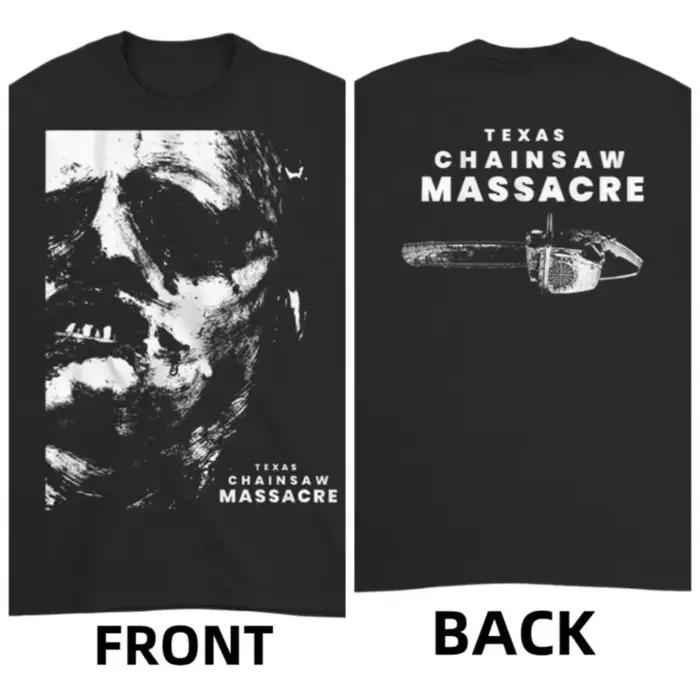 Texas Chainsaw Massacre T-shirt imprimé graphique col rond coupe ample à la mode et à la mode coton unisexe T-shirt haut streetwear