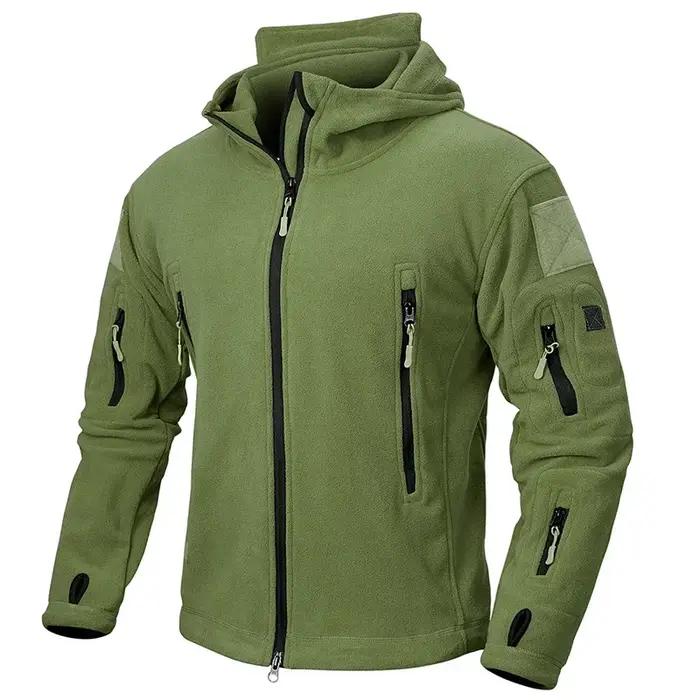Veste à capuche polaire pour homme, sweat à capuche multi-poches, manteau de randonnée décontracté,