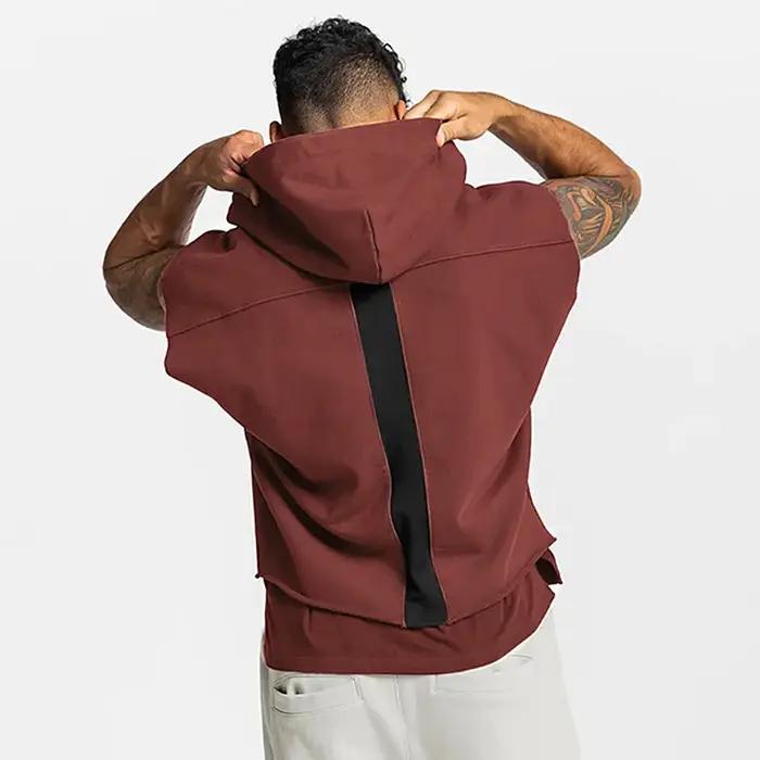Haut sans manches homme ASRV hoodie coton polyester à capuche pour entraînement sportif et occasions décontractées