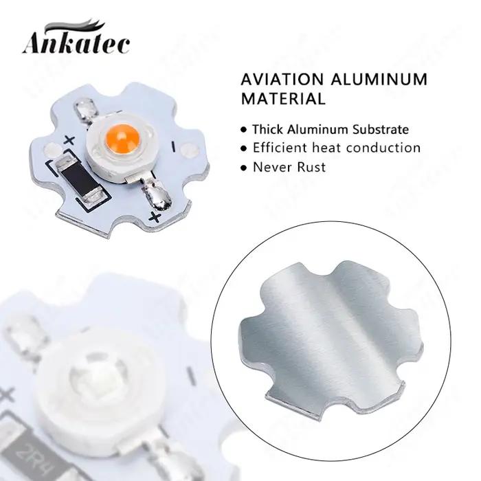 10 pièces 12V 24V DC LED haute puissance couleur unique perle 1W 3W avec plaque d'aluminium blanc ch