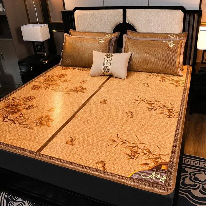Matelas en soie glacée pliant double face, contre les virus du bambou, contre le refroidissement de