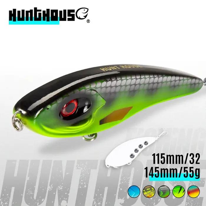 Leurre de pêche Hunthouse Musky Buster Jerkbait 115mm/32g 145mm/55g à coulée lente, sonorité forte,