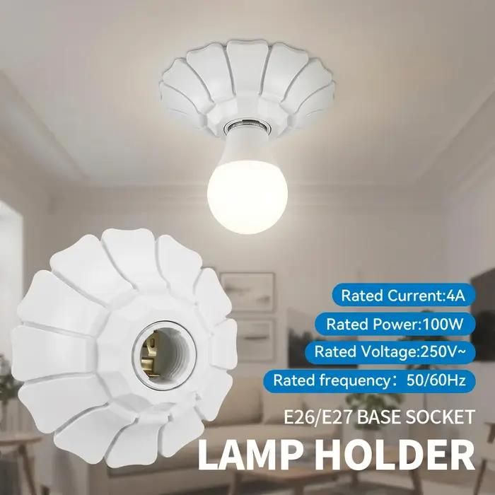 1/2 pièces E/26E27 supports de lampe suspendue en forme de pétale-douille de Base fixe minimaliste noir/blanc
