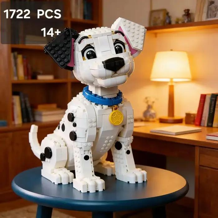 Jouet de construction 1722 pièces Chiens Dalmatiens blocs de plastique pour enfants et adultes cadeau d'anniversaire Noël occasions spéciales
