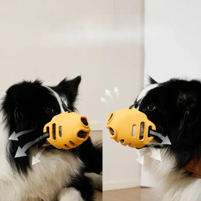 Muselière respirante et confortable pour chien anti-morsure et anti-aboiement en plastique pour promenades en ville et rassemblements de chiens