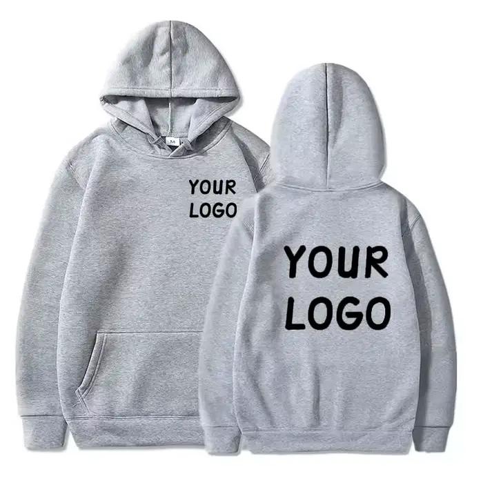Sweat à capuche décontracté en polyester avec logo pour hommes et femmes, pull uni, style de rue, cadeaux personnalisables, DIY