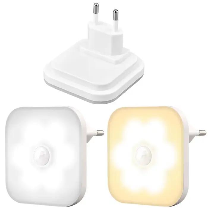 LED veilleuse US/EU Plug In capteur de mouvement intelligent lumière de nuit pour enfants lampe de n