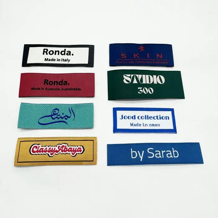 Étiquettes personnalisées en satin tissé en polyester
