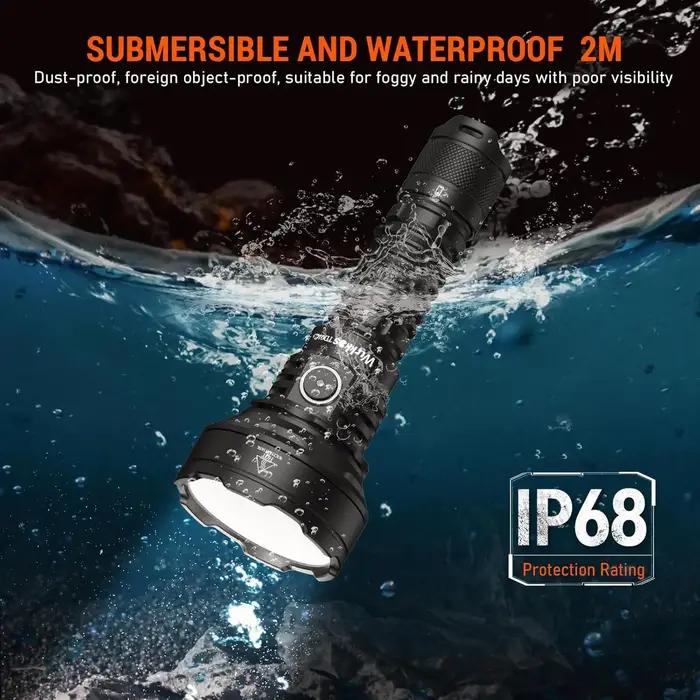 Lampe torche tactique Wurkkos TD01C, rechargeable par USB, 1800 lumens, portée ultra-longue, idéale