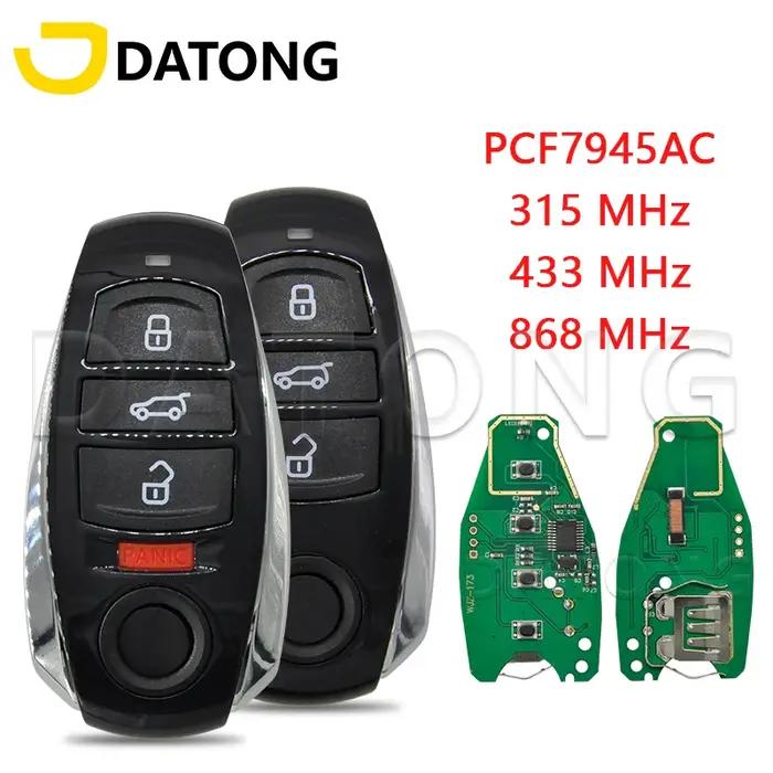 Datong World-Clé Télécommande Intelligente à 3 lèvent, Vierge, Puce pour VW, Volkswagen Touareg, 315