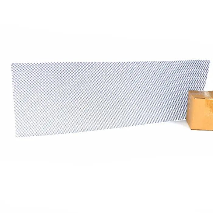 Grille de pare-chocs de voiture de course en aluminium, 100x33cm, filet de ventilation, noir, argent