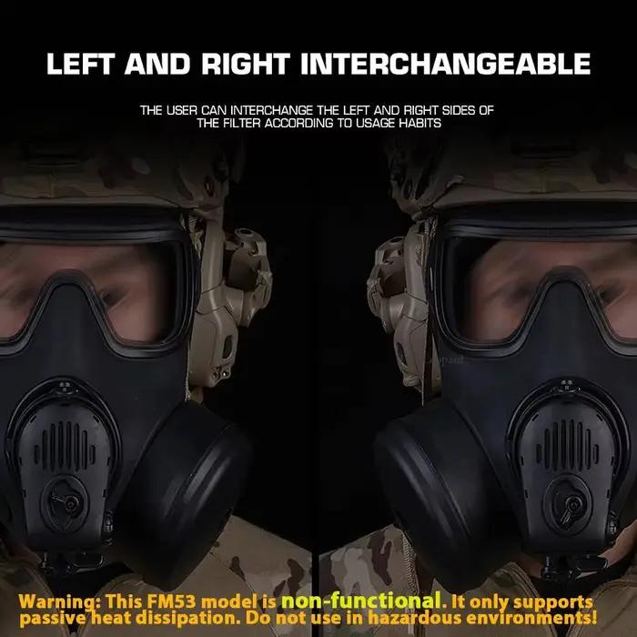 Non-Functional FM-53 Gas Mask simulation Model with Microphone & Heat Dissipatio