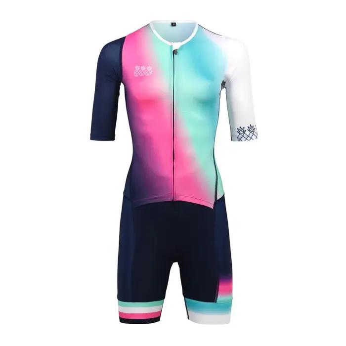 Ensemble de vêtements de cyclisme TriDuvet à manches courtes pour femmes