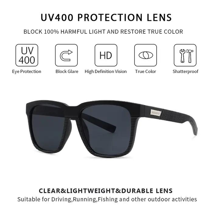 JULI carré surdimensionné lunettes de soleil polarisées pour grandes têtes hommes rétro Vintage XXL