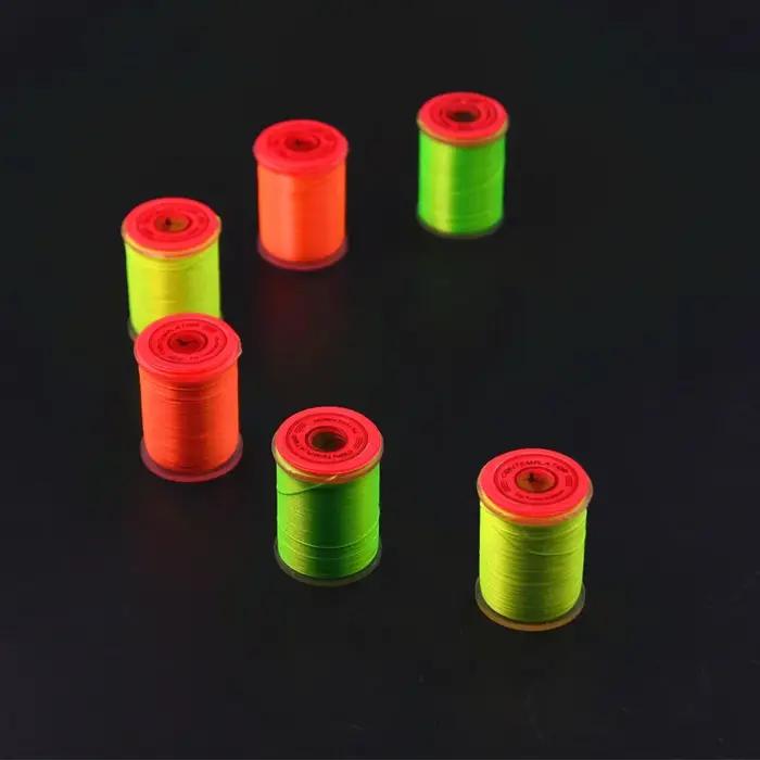 Fil d'attache de mouche 100D, couleurs fluorescentes UV en option, pour nymphes, mouches sèches, fil