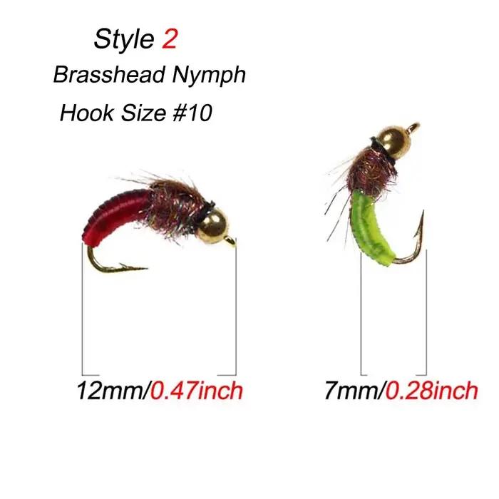 3 pièces tête de perle en laiton coulant rapide nymphe asticots Bug ver mouches truite mouche pêche