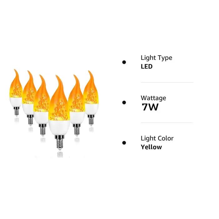 E14 Led ampoules de flamme simulée 7W 9W E27 85-265V 220V lampe de maïs scintillante LED bougie effe