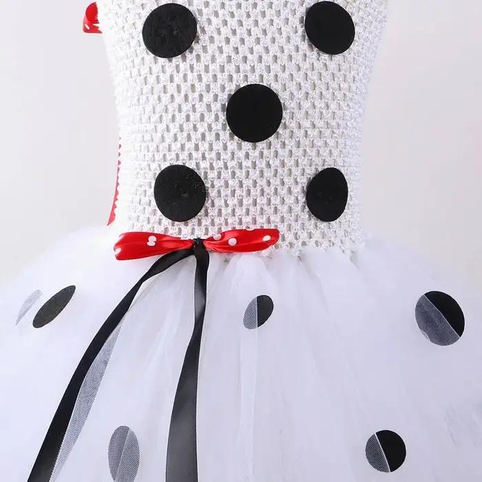 Costumes de chien dalmatien blanc pour bébés filles, robe Tutu de chiot tacheté pour enfants, tenue