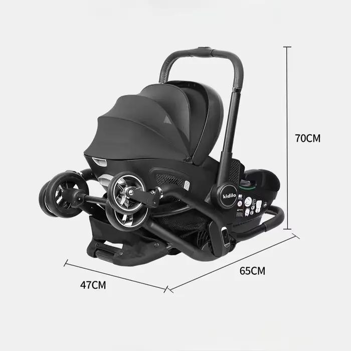 Poussette 3 en 1 pour nouveau-né, siège auto portable pour enfant, luxe, pliable, accoudoir réglable