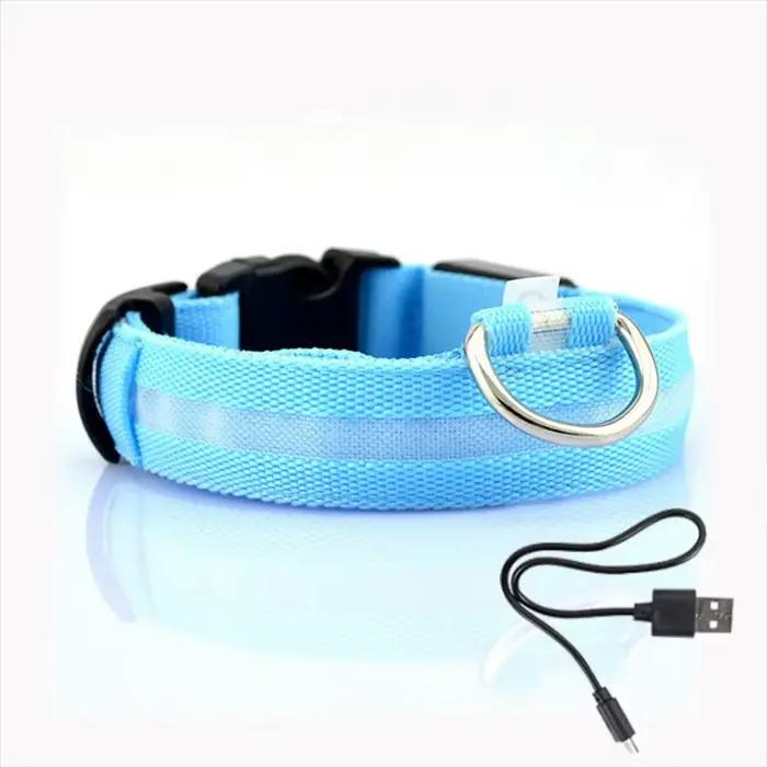 Collier Lumineux pour Chien avec Lumières LED pour Sécurité Nocturne et Style Unisexe Adapté aux Chiens et Chats Occasions Spéciales