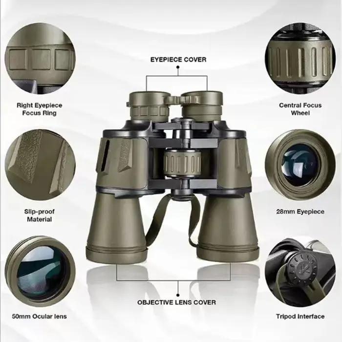 Jumelles 20x50 étanches haute définition - Vision basse lumière nocturne pour adultes enfants chasse astronomie