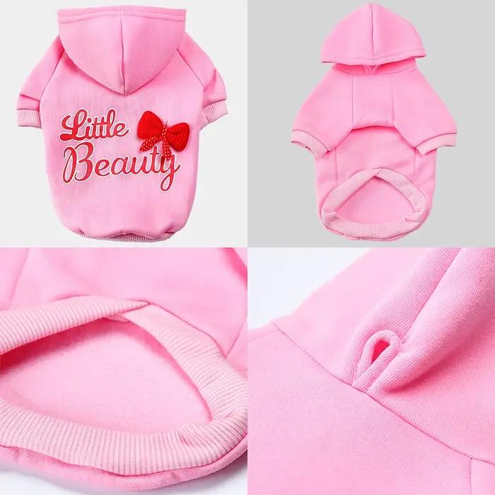 Sweats à capuche en coton avec lettres imprimées pour petits et moyens chiens