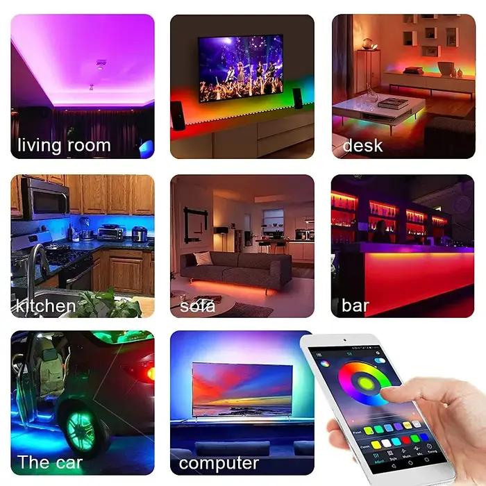 Contrôleur intelligent Bluetooth APP RGB pour DC 5V 12V 24V 4 broches 5050 2835 RGB LED bande lumine