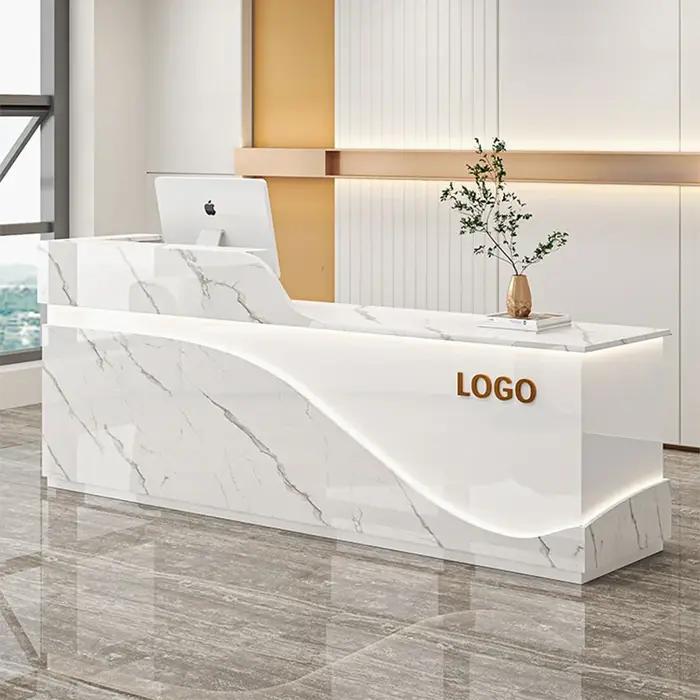 Bureaux de réception Glamour pour personnes âgées, comptoir de Bar de luxe professionnel personnalisé, meubles commerciaux classiques pour Salon de coiffure