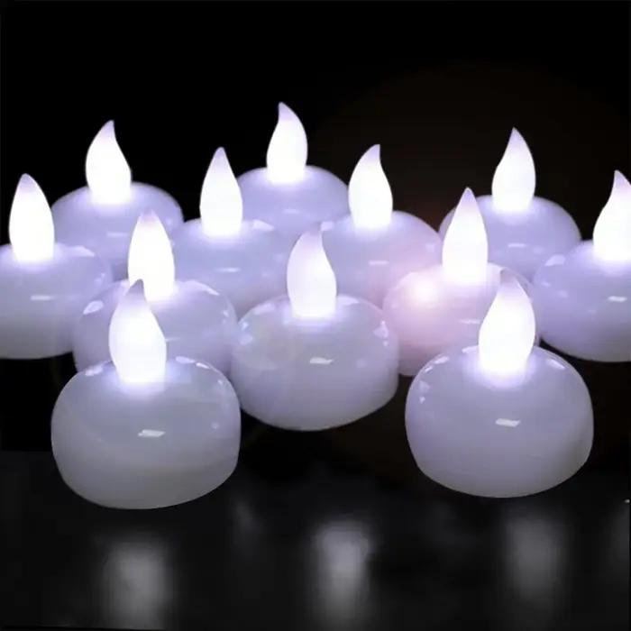2-48 pièces bougie chauffe-plat LED flottante Flicke bougie LED électronique alimentée par batterie