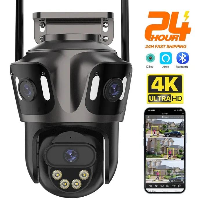 Caméra IP WIFI extérieure 4K double écran - Caméra PTZ détection humaine AI étanche IP66 CCTV