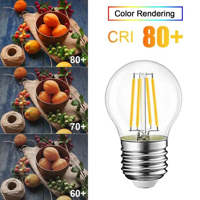 Ampoule LED Globe Rétro Edison G45 2W 4W 6W E27 2700K 6000K, Ampoule à Filament LED 110V pour Décora