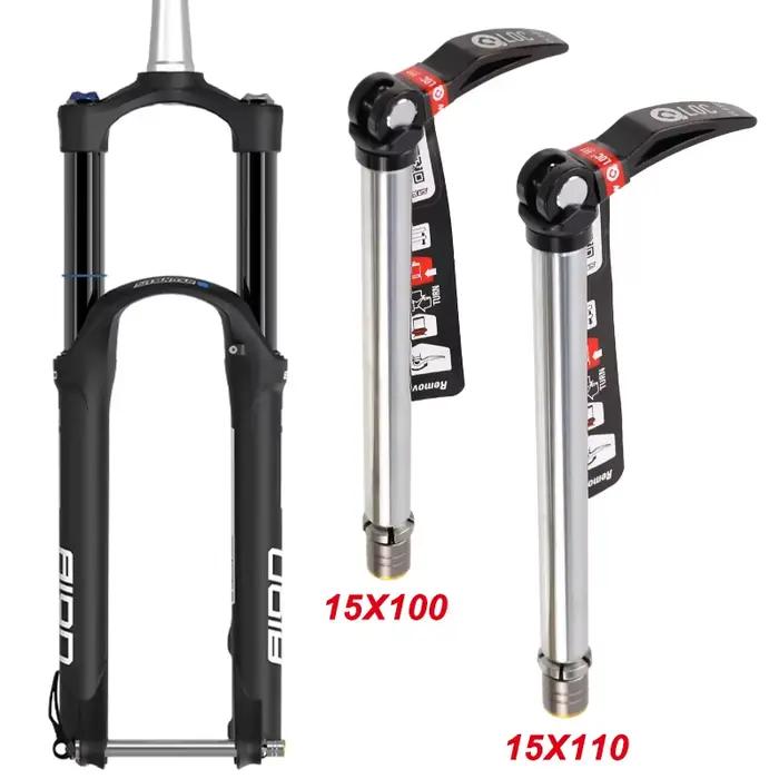 VTT axe traversant 15x100mm 15x110mm SR SUNTOUR fourche avant à axe traversant levier de dégagement