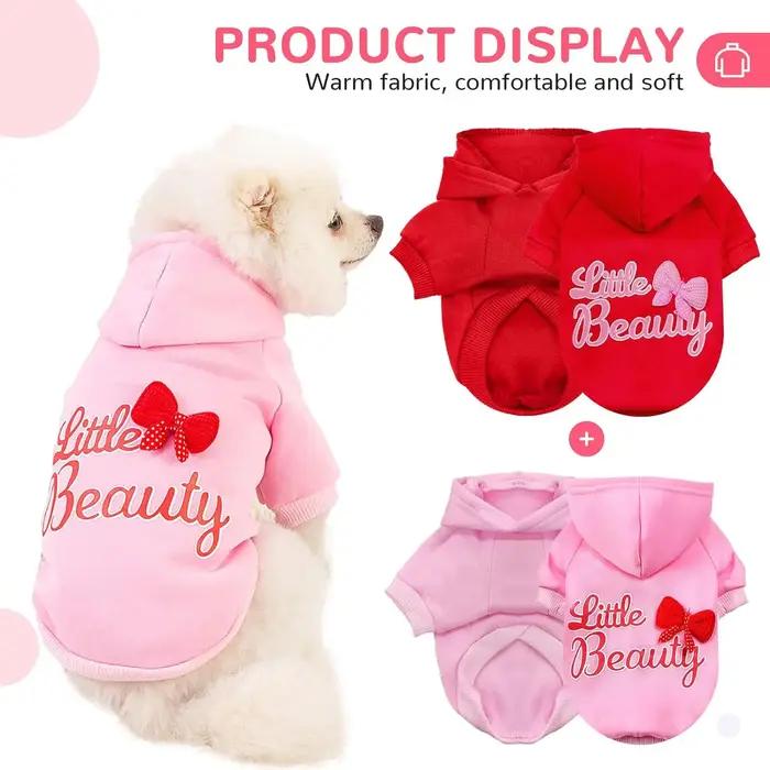 Sweats à capuche en coton avec lettres imprimées pour petits et moyens chiens