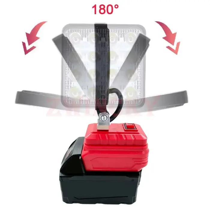 Pour Milwaukee LED lampe de travail pour Milwaukee 18V Li-ion batterie lumière de secours Portable l