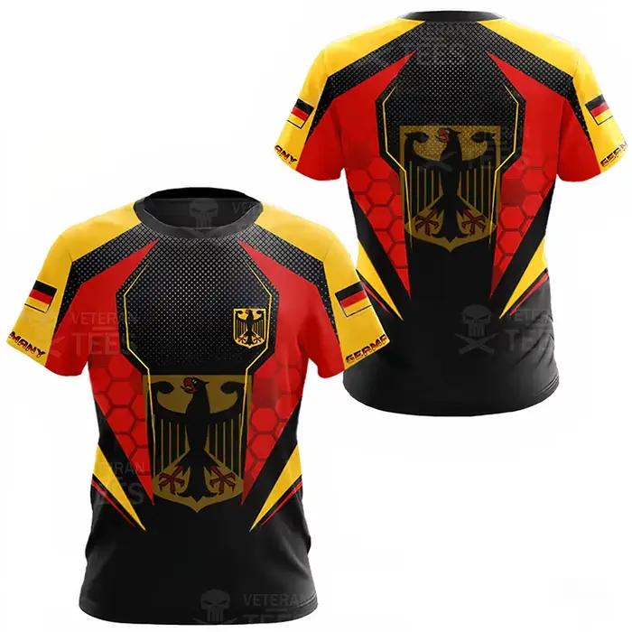 Maillot de football allemand à séchage rapide pour hommes, t-shirt imprimé en 3D, emblème Deutsche Eagle, vêtements pour hommes et femmes, style hip hop, casual, harajuku, occasions spéciales et quotidiennes