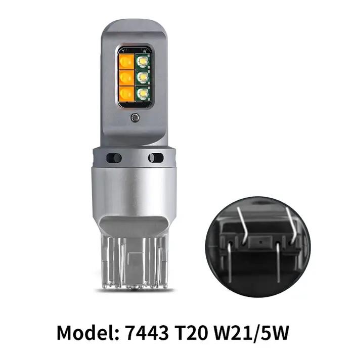2 pièces lumières Led de voiture bicolore 1157 BAY15D P21/5W deux couleurs Canbus