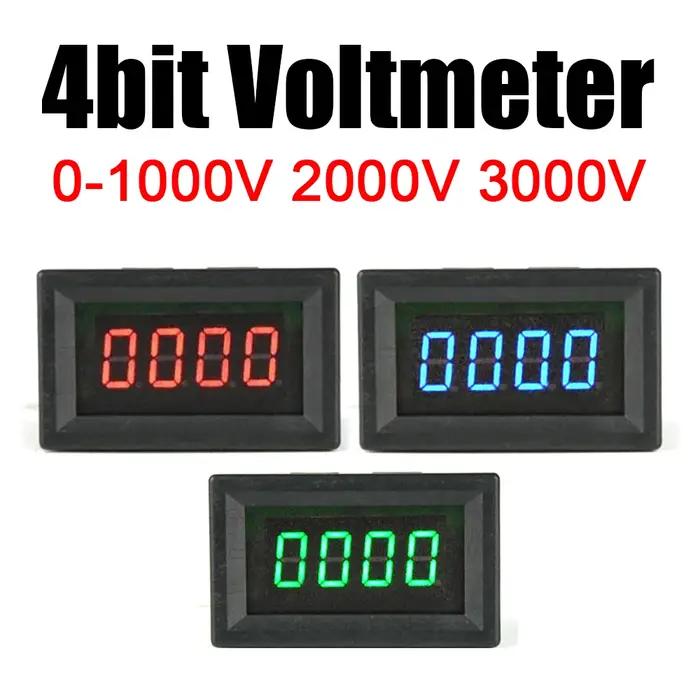 Voltmètre numérique à affichage LED, Voltmètre haute précision, Voltmètre haute tension, Batterie 5V
