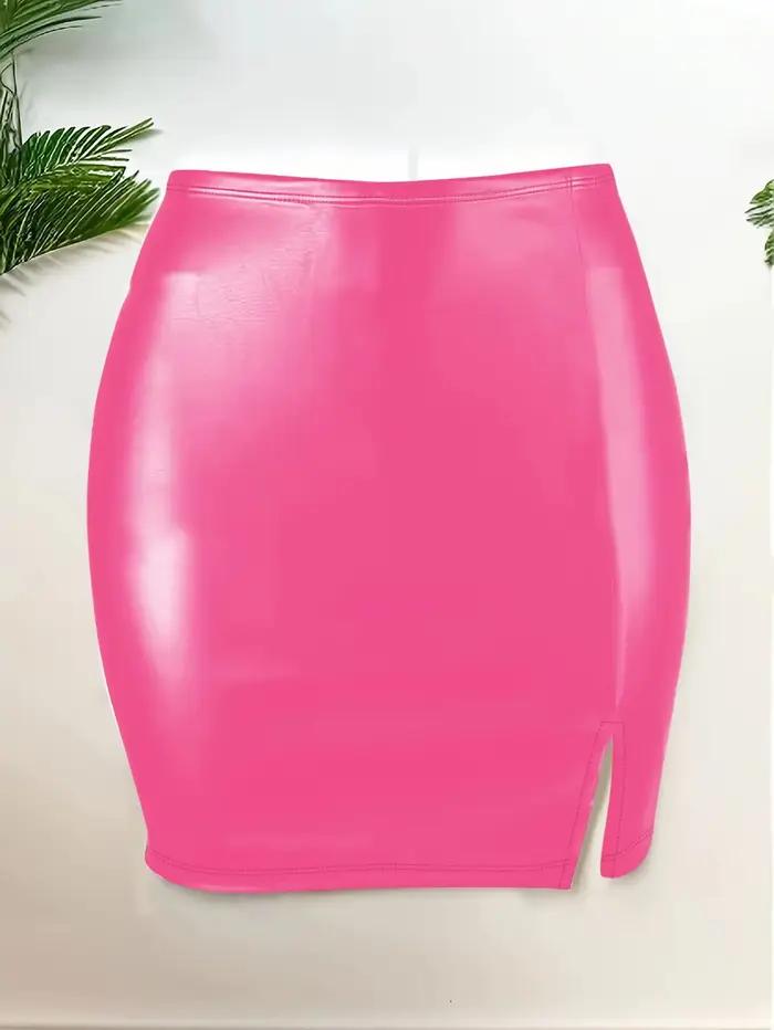 Jupe en cuir noir sexy pour femmes, silhouette crayon, courte, élégante, pour soirées et événements glamour