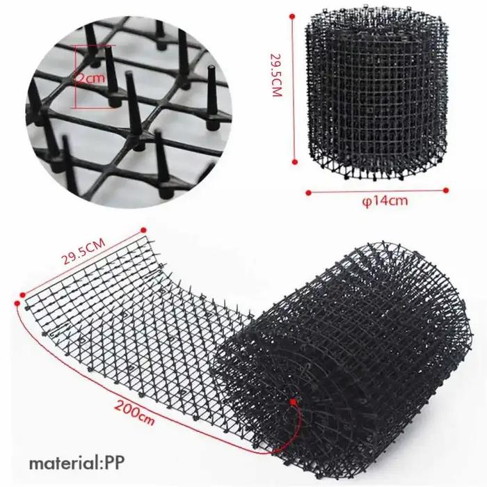 Tapis anti-chats et chiens noir/blanc pour jardin, avec picots dissuasifs, bande anti-crevaison, fou