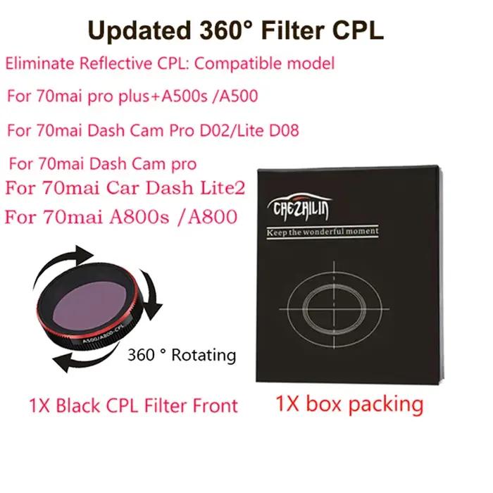 Pour 70mai Dash Cam pro plus + A500s filtre CPL