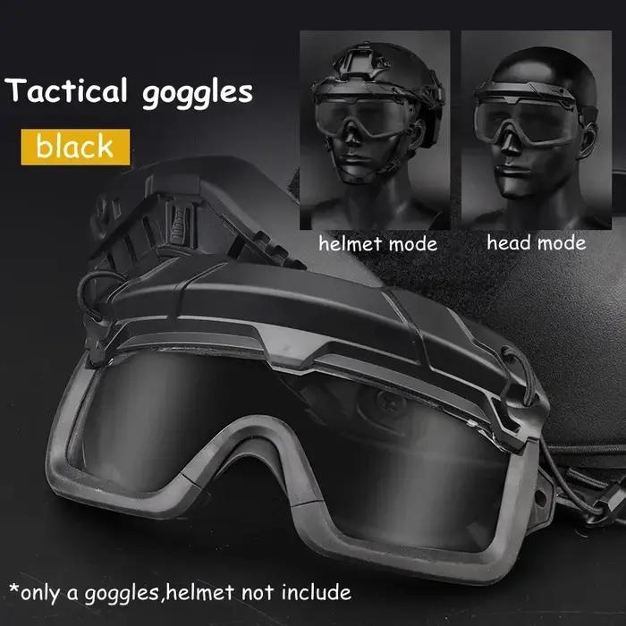 Lunettes tactiques anti-buée pour airsoft paintball CS wargame et randonnée avec casque