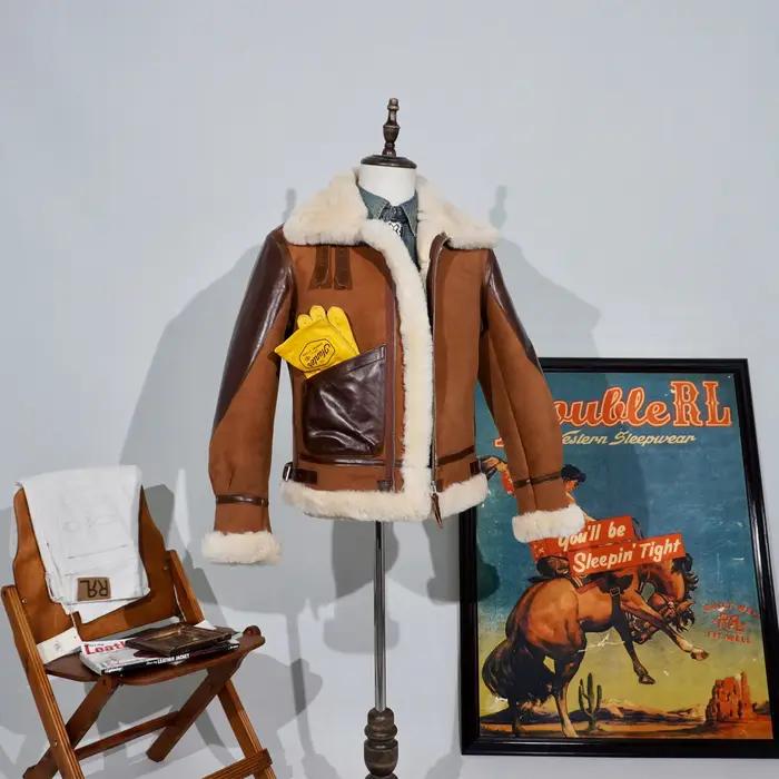 Nouvelle Collection 2026 – Blouson Classique General Barton B3 en Cuir de Cheval avec Manches en Peau de Mouton et Doubl