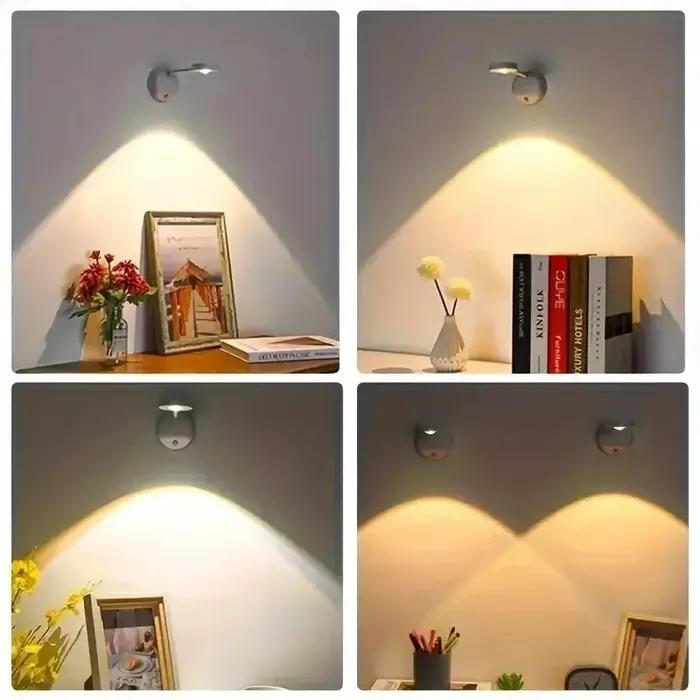 Lampe murale sans fil intelligente à détection humaine rechargeable par USB HPH, projecteur LED à in