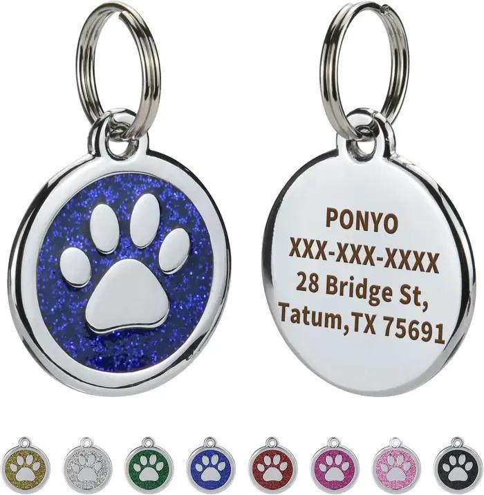 Étiquettes d'identification pour animaux de compagnie, gravure gratuite, pendentif anti-perte pour c